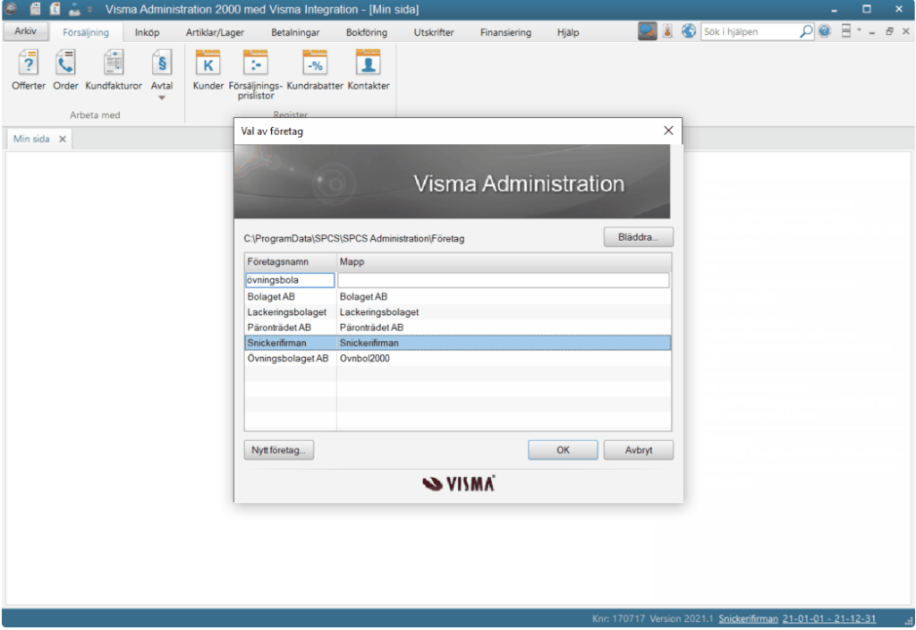 Visma Administration 2000 version 2021.1